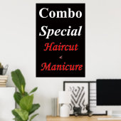 Salon Barbershop Posters Combo Haircut & Manicure Poster (Heimbüro)