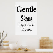 Salon Barbershop Posters Gentle Shave Hydrate Poster (Küche)