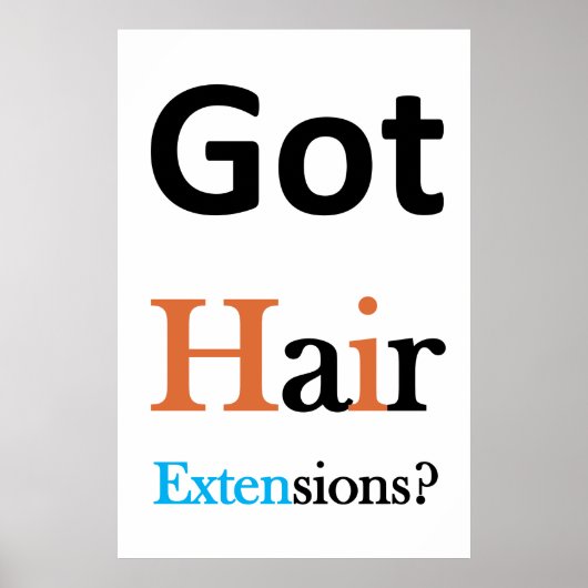 Salon Barbershop Posters Got Hair Extensions? Poster (Vorne)