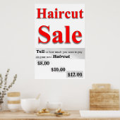 Salon Barbershop Posters Haircut Sale How much Pay Poster (Küche)