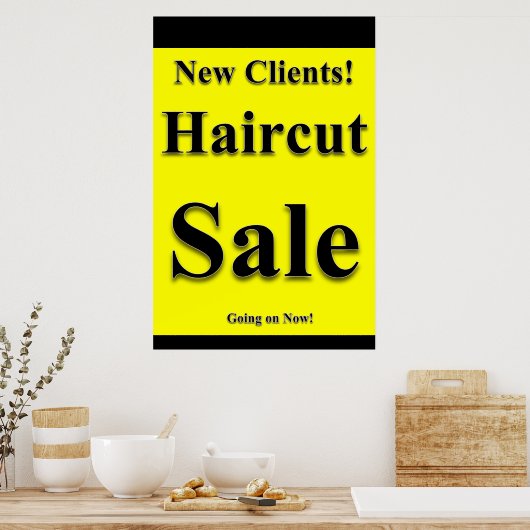 Salon Barbershop Posters Haircut Sale New Clients Poster (Küche)