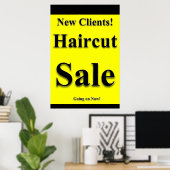 Salon Barbershop Posters Haircut Sale New Clients Poster (Heimbüro)
