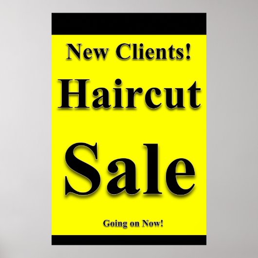 Salon Barbershop Posters Haircut Sale New Clients Poster (Vorne)