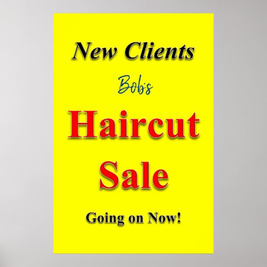 Salon Barbershop Posters Haircut Sale Poster (Vorne)
