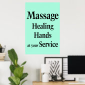 Salon Barbershop Posters Massage Healing Hands Poster (Heimbüro)