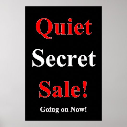 Salon Barbershop Posters Quiet Secret Sale Black Poster (Vorne)