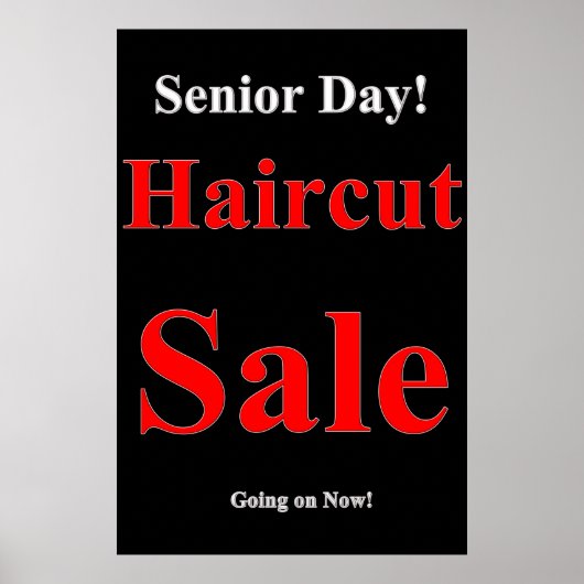 Salon Barbershop Posters Senior Day Haircut Sale Poster (Vorne)