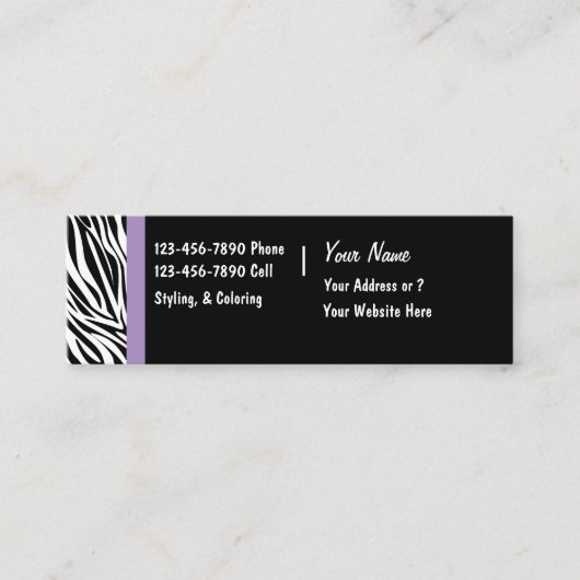 Salon Beauty Business Cards Mini Visitenkarte (Vorderseite)