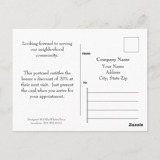 Salon Berufliche Werbung Postkarte - HAMbyWG (Rückseite)