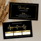 Salon Black & Gold Logo Moderne Schönheits- oder S Terminkarte