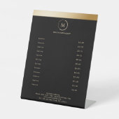 Salon Black Stripe Monogramm Circle Sockelschild (Vorderseite)