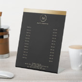 Salon Black Stripe Monogramm Circle Sockelschild (In SItu)