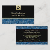 Salon Blue Cheetah Print für Beautician Visitenkarte (Vorne/Hinten)