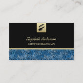 Salon Blue Cheetah Print für Beautician Visitenkarte (Vorderseite)