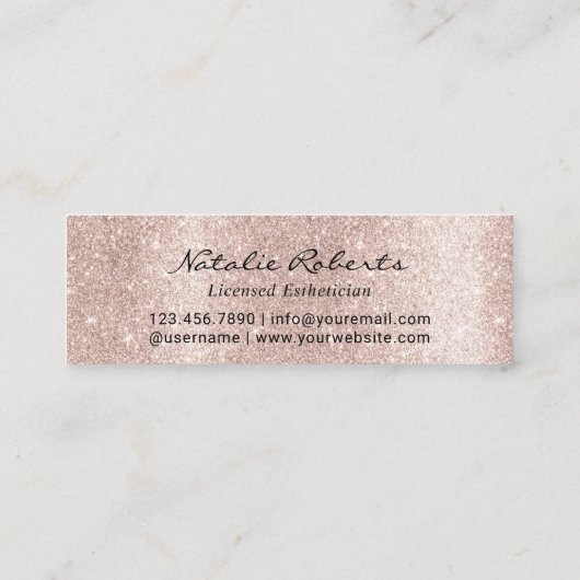 Salon Blush Rose Gold Glitzer 6 Punch Kunde Treuekarte (Rückseite)