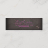 Salon Bookmark Spa Butterfly Floral pink Mini Visitenkarte (Rückseite)