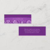 Salon Bookmark Spa damask floral flower purple Mini Visitenkarte (Vorne/Hinten)