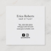 Salon Botanisches Gold Monogram Quadratische Visitenkarte (Rückseite)