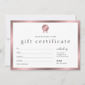Salon Bronze Rose Gold Effekt Geschenkgutschein (Vorderseite)