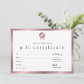Salon Bronze Rose Gold Effekt Geschenkgutschein (Stehend Vorderseite)