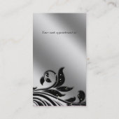 Salon Business Card Elegantes Schwarzes Silber Gol Terminkarte (Rückseite)