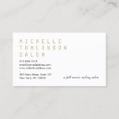 Salon Business Card Schwarz/Weiß Streifen Visitenkarte (Rückseite)