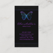 Salon Business Card Spa Butterfly Blue Purple Grn Visitenkarte (Rückseite)