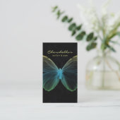 Salon Business Card Spa Butterfly Blue Yellow Visitenkarte (Stehend Vorderseite)
