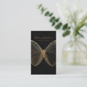 Salon Business Card Spa Butterfly Gold Visitenkarte (Stehend Vorderseite)