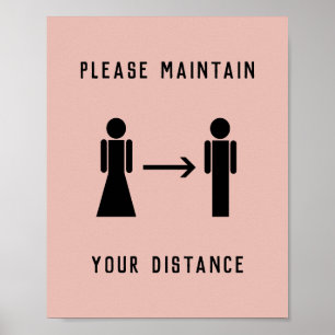 Salon Business Covid physische Distanzierung rosa Poster