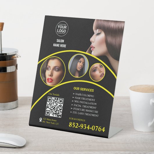 Salon Business Custom Pedestal Sign Sockelschild (In SItu)