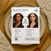 Salon Business Foto QR Code Brown Flyer