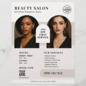 Salon Business Foto QR Code Brown Flyer (Vorne)