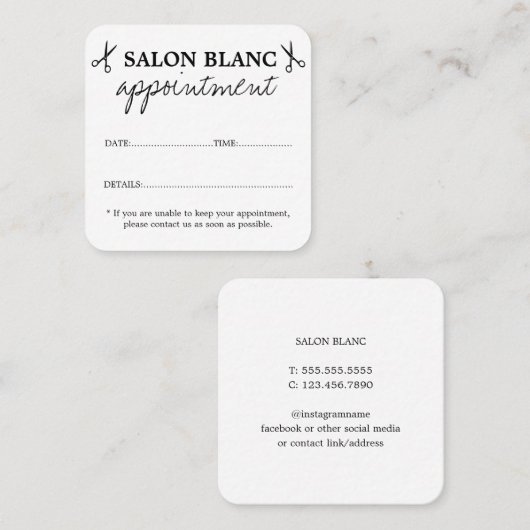 Salon Business Promotional Terminkarte (Vorne/Hinten)