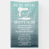 Salon Business Wir sind offen Aquamarin Ombre Banner (Vertikal)
