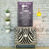 Salon Business Wir sind offen Lila Ombre Banner
