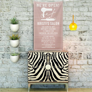 Salon Business Wir sind Open Blush Ombre Banner