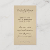 Salon Day Spa Massage Therapist Supp Business Card Visitenkarte (Rückseite)