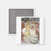 Salon des Cent. ~ Alphonse Mucha Magnet (Vorderseite/Rückseite)