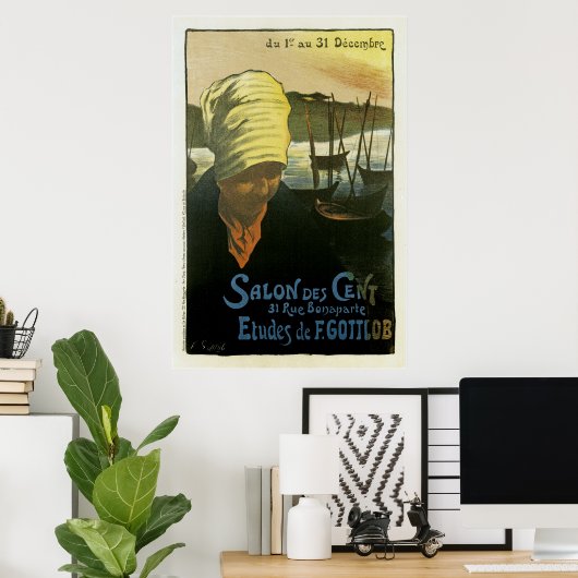 Salon Des Cent ~ Etudes de F. Gottlob Poster (Heimbüro)