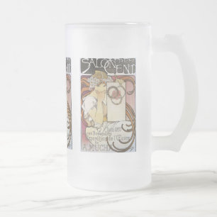 Salon-DES-Cent-Tasse Alphonse Mucha Mattglas Bierglas