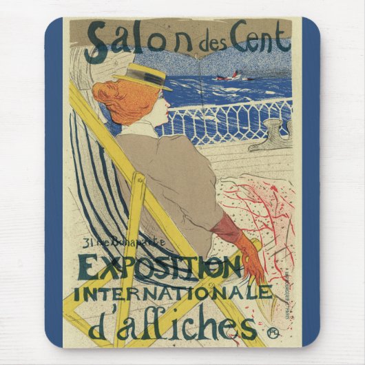 Salon des Cents by Toulouse Lautrec, Art Nouveau Mousepad (Vorne)