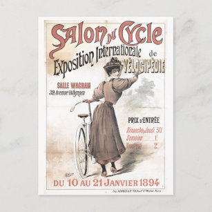 SALON DU CYCLE INAUGERAL BICYCLE EVENT POSTER POSTKARTE