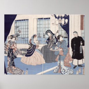 Salon eines Hauses ausländischer Händler bei Poster