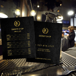 Salon elegante moderne schwarze Preisliste Menü