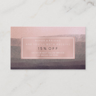 Salon-Empfehlungs-Karten-Rosa-GoldRose graues Empfehlungskarte