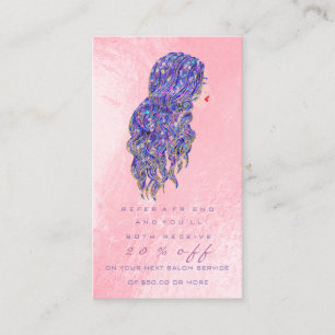 Salon-Empfehlungs-Karten-Rosa-Make-up peitscht Empfehlungskarte