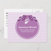 Salon Ernennung Erinnerung Niedlich Land Lila Bow Postkarte (Vorne/Hinten)
