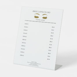 Salon Eye Lashes Erweiterung Gold Sockelschild