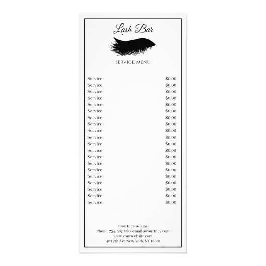Salon Eye Lashes Flyer Rack Card Werbekarte (Vorne)